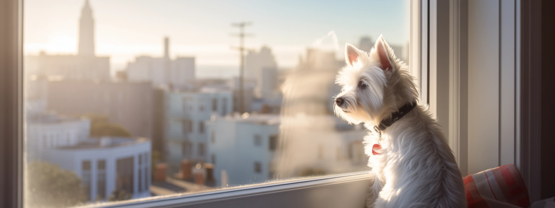 Happy pet sitter with dog
